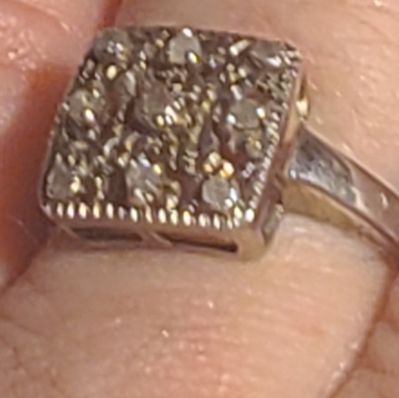 Vintage Natural diamonds ring set in sterling silver - Picture 6 of 7